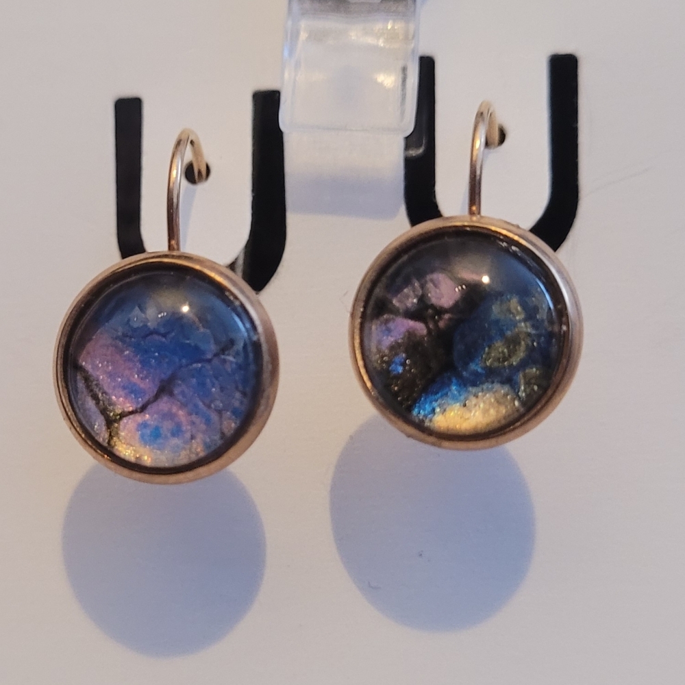 Handpainted glass earrings